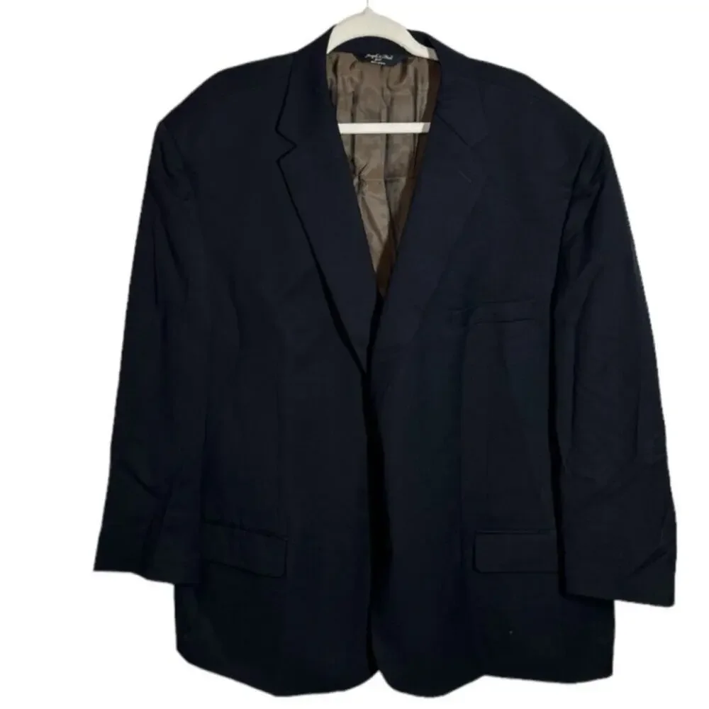 Joseph Feiss Navy Wool Blazer Gold Collection Mens 54R Big Tall Jacket